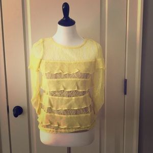 BCBGMaxaria Beautiful yellow lace top